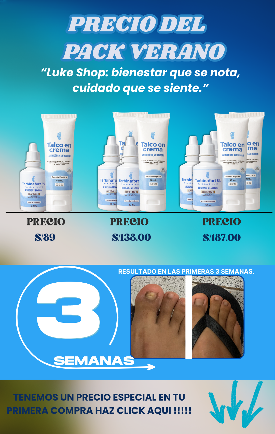 PACK VERANO (TERBINAFORT + TALCO EN CREMA)